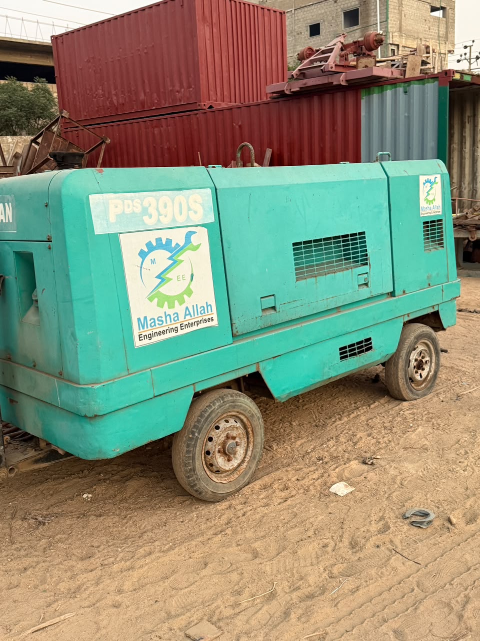 MEEC air compressor unit deployed at a project site